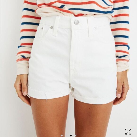 NWT Madewell The Perfect Jean Short in Tile White 32 - Picture 1 of 11
